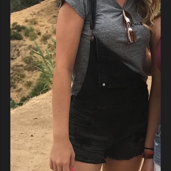 Black denim overalls - Picture 4 of 4